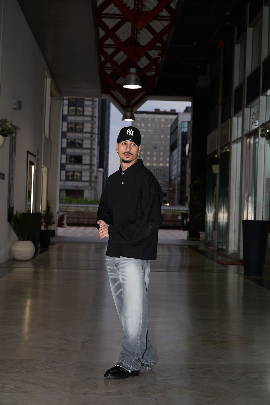 Jeans Flared Grey Washed